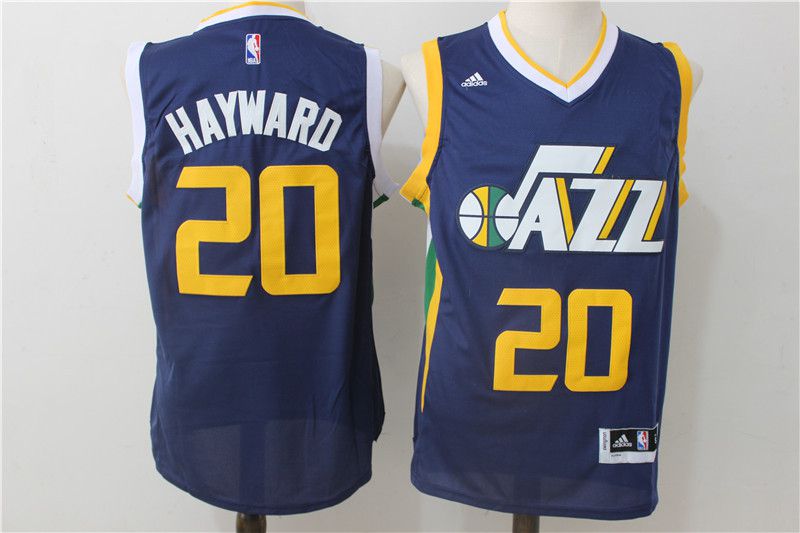 Men Utah Jazz 20 Hayward Blue Adidas NBA Jerseys